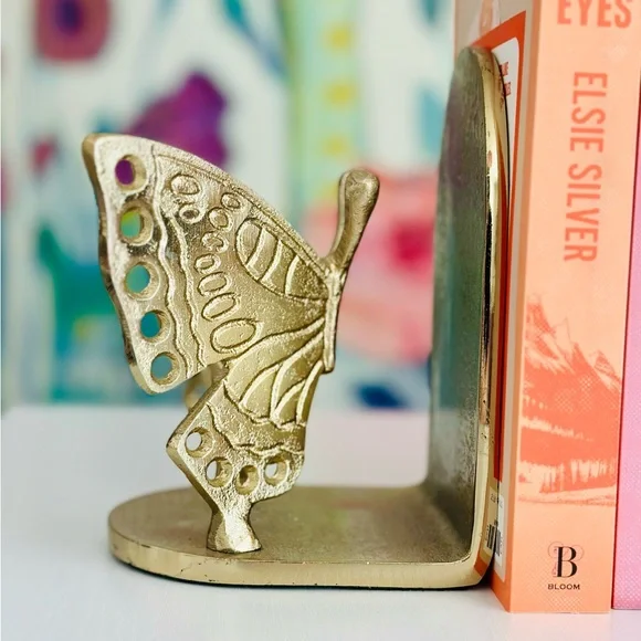 Gold Butterfly Bookends (Set of 2) - Picture 2 of 4
